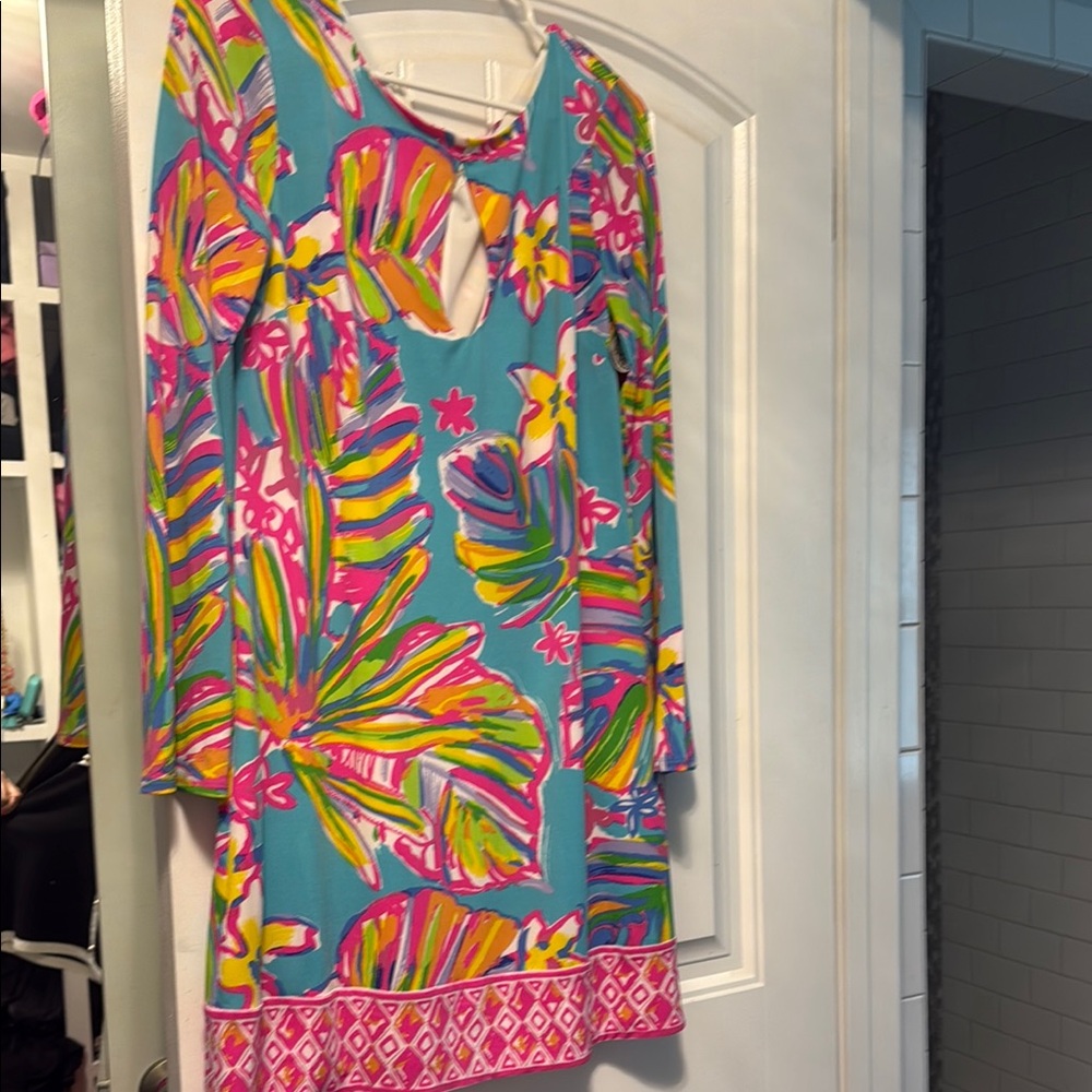 Lilly Pulitzer Pink and Blue Long Sleeve Sundress